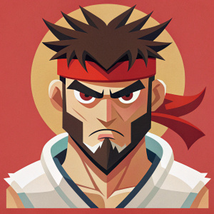   ryu with beard street fighter close up 