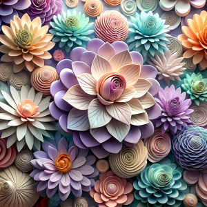 3D printable ceiling interior wallpaper pattern with luxury beautiful multicolor flowers, abstract background for wall, natural look