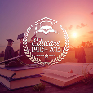 Amidst the vibrant hues of dawn, the 'Educare' logo, encircled in radiant silver, stands as a beacon of academic excellence. Celebrating 'Educare 1915-2015', it whispers tales of a century of scholarly achievement.