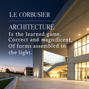 Le Corbusier's Quote: 'Architecture is the learned game, correct and magnificent, of forms assembled in the light.'