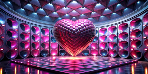 magic Valentine's disco room music love background 