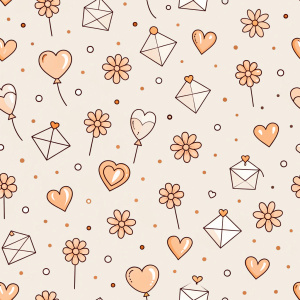 valentine day minimalist doodles for seamless pattern tile, light background