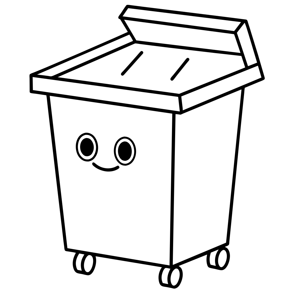 cute dumpster with the lid open - Recraft