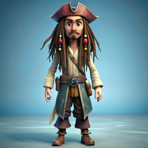 create jack sparrow animated full body