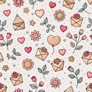 valentine day minimalist doodles for seamless pattern tile, light background