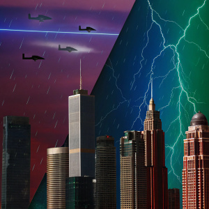 Cover art for 'Urban Evolution: Asia's Metropolis Revolution'. Dynamic skyline with futuristic elements against a vibrant gradient sky.