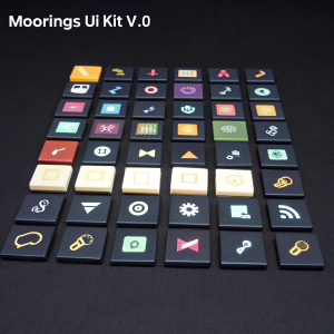 Moorings UI Kit v1.0 interface layout. Modern mosaic tile design. Dynamic user interface