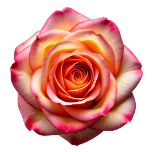 full rose on white background