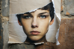 Torn poster paper background