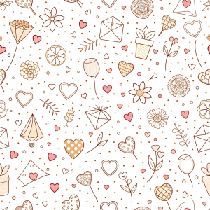 valentine day minimalist doodles for seamless pattern tile, light background