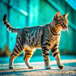 cat walking side view
