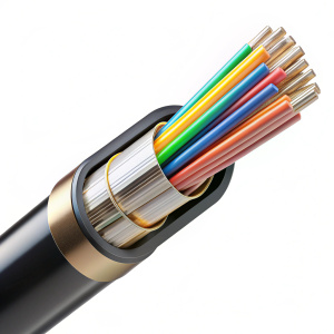 Fiber optic cable structure png on white back ground 
