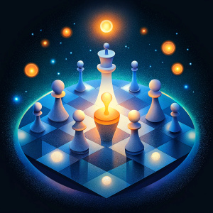 a chessboard with each piece placed in a specific spot.