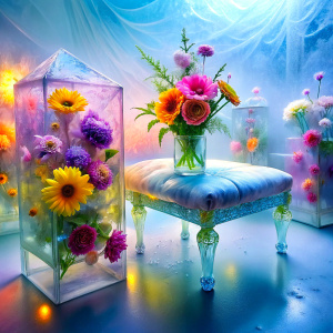 flowers in ice cube antique furnitures from ice cube room very soft colorful furniture frozen  ultra iridescence   intense frozen heavy snowy ultra sagging room colorful furniture frozen in ice molds light pastel soft   
 masterpiece  dreamland PRISM Effect antique furnitures a lot of snows  ultra intense crystal effect ultra glitter Photoshop Photo Manipulations  Holographic liquid Patent Spandex Vinyl   Dreamscape     very much glitter sparkly fa