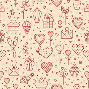 valentine day minimalist doodles for seamless pattern tile, light background