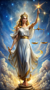 Themis' daughter, Astraea, is the goddess of justice and purity. During the Golden Age, Astraea lived among humans, teaching them virtue. However, as humanity became corrupt, she left the Earth and ascended to the skies. Astraea became associated with the Virgo constellation, while her scales of justice formed the Libra constellation.