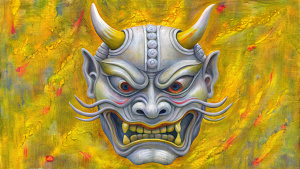 white oni mask