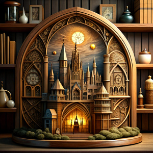 room sculpture wood  engraving harry potter