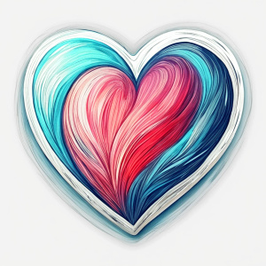 Style stickers. Create a heart shape with clean lines and smooth curves.. White background, No Background, vector, 8K.