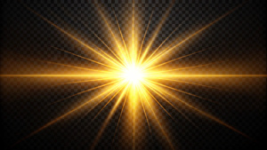 Sun Light Overlay. Sun rays overlay. Sun rays light isolated on black background for overlay design. transparent sunlight special lens flash light effect. front sun lens flash. light of radiance.