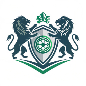 Logo of Blackwatch featuring two lions on either side and a central emblem. The design is sleek and modern, with a blend of green and gray hues creating a darkened pattern. Set against a stark white backdrop, it exudes a timeless, robust aesthetic.