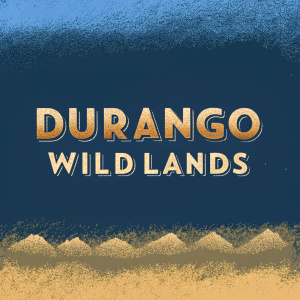 Homepage for Durango Wild Lands. Rugged logo in bold font, various color schemes showcased. Dark, earth-toned background. Modern design with text and graphics.