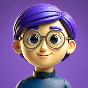 artistic & unique illustration of User profile in a style of Pixar Animation