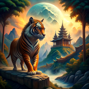 traditional chinese style tiger