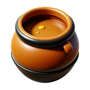 clay pot of honey