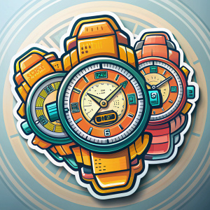 watches of espionage, Sticker, Joyful, Secondary Color, light art style, Contour, Vector, White Background, Detailed