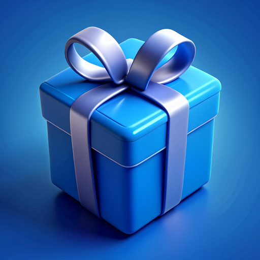 3d blue gift on blue background