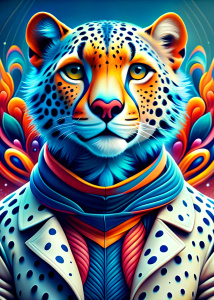  cartoon cheetah ultra detailed   , style pop art, , style watecolor, black background,r eady for print t-shirt, style art fabric, 
