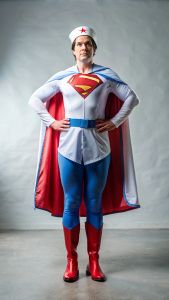 Superman as a nurse full height