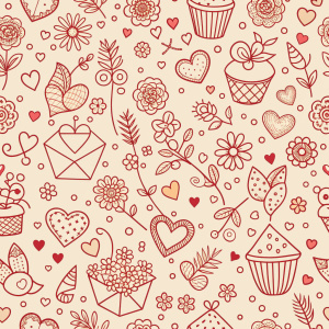 valentine day minimalist doodles for seamless pattern tile, light background