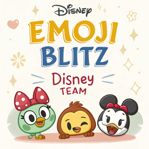 Disney Emoji Blitz, a game featuring Disney characters as emojis, relaunched with collaboration from Disney team. Flat informative text about its origin and new concept.