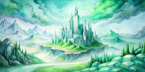 Emerald City as pictured by John R. Neill