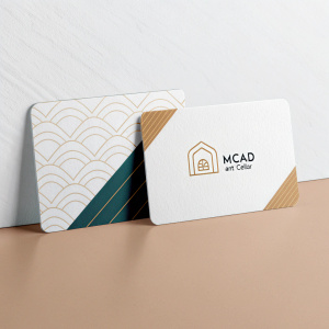 Business cards for MCAD Art Cellar. Sleek design, modern look.