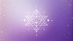 light background with a little white esoteric drawing on the side