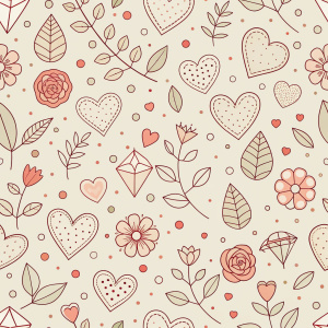 valentine day minimalist doodles for seamless pattern tile, light background