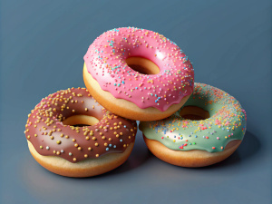 Set donuts isolated isolated on transparent background
