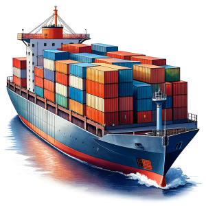 container ship.illustration realistic.t-shirt design.on white background.random views.