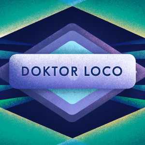 Doktor Loco's sleek logo design. The brand name, Doktor Loco, in a clean sans-serif font, stands out against a vibrant green background. Minimalist and impactful.