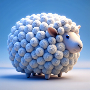 white sheep made from balls of yarn
