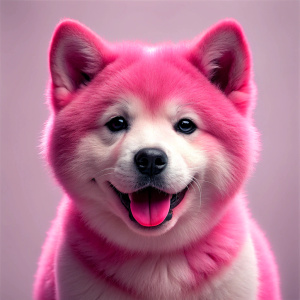 happy face pink baby doge akita, happy face pink baby hachiko dog, reality, ultra hd, 4k real 