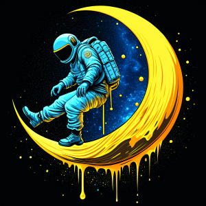 astronaut space galaxy fondo blue yellow moon honey with nike jordan