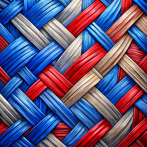 


blue, red, white, wicker weave , wallpaper pattern, relief






