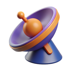  radar. 3d vector icon. Cartoon minimal style.
