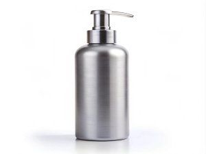 blank face wash sliver color, white color background. The blank face wash  has a simple, solid color design with no visible graphics or patterns. allowing the focus to be on the clothing item.