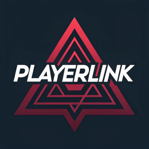 The logo for PlayerLink features a bold, red, geometric triangle combined with the text 'PlayerLink' in a modern font.