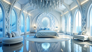 white beed room, miami, real room